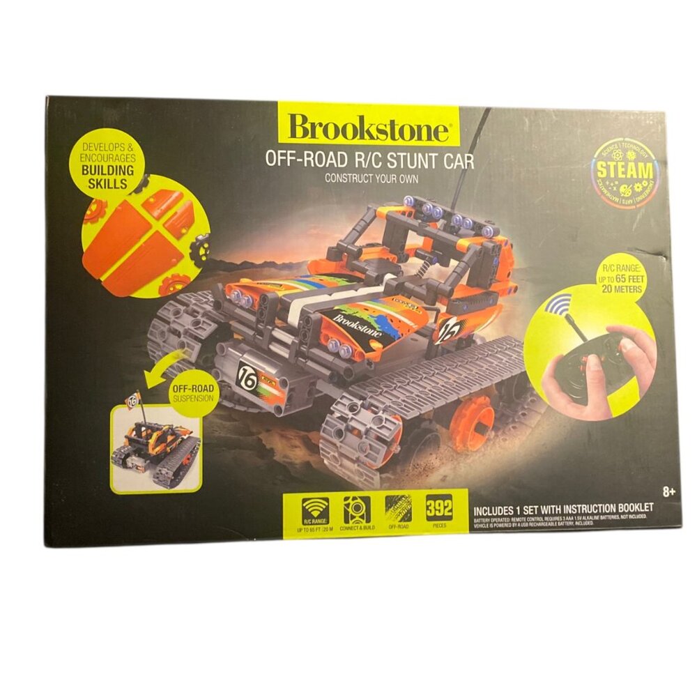 Brookstone Off-Road R/C Stunt‎ Car Construct Your Own 392 Pieces STEM Play Kit